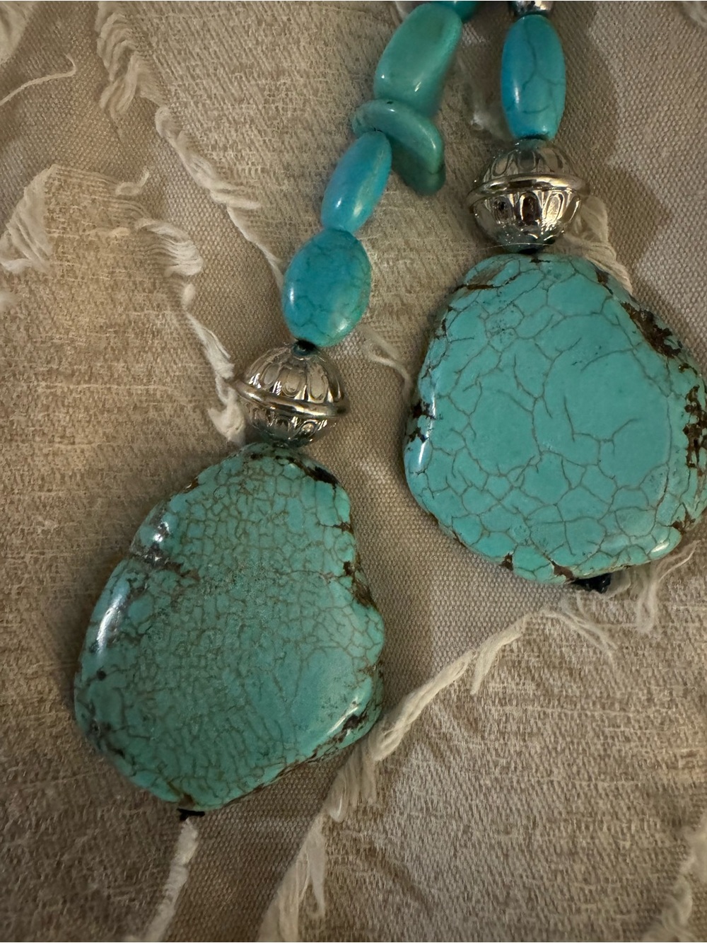 Turquoise Multi-Strand Statement Necklace - Picture 2 of 7